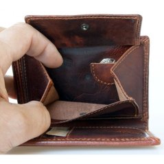 Celá kožená peněženka Bullburry z pevné hlazené hovězí kůže s ochranout dat (RFID)