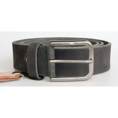 Šedý pánský kožený opasek. Šířka 39 mm, délka 130 cm