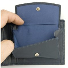 Tmavomodrá kožená peňaženka Designer Italiano