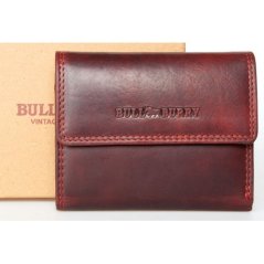 Celá kožená tmavě červená kompaktní kožená peněženka Bull Burry s ochranout dat (RFID)