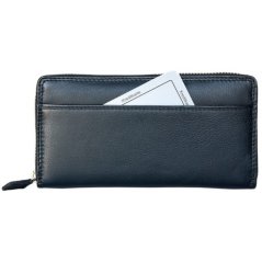 Černá peněženka celá na zip z měkké kůže s ochranou dat (RFID)