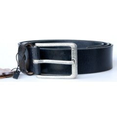 Kožený černý opasek 125 cm dlouhý z pevné silné kůže 38 mm šíře