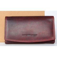 Celá kožená tmavočervená pevná peňaženka Bull Burry (RFID)