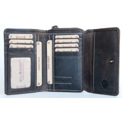 Tmavě hnědá středně velká kožená peněženka Bull Burry s ornamentální ražbou (RFID)