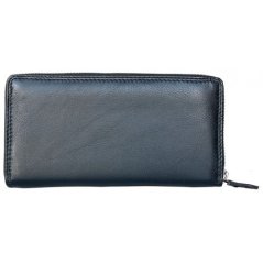 Černá peněženka celá na zip z měkké kůže s ochranou dat (RFID)
