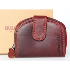 Tmavě červená kapesní celá kožená peněženka Bull Burry s ochranou dat (RFID)