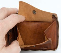Kožená peněženka s býkem celá na kovový zip