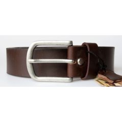 Pánsky hnedý kožený opasok šírka 38 mm, dĺžka 115 cm (pre pás 100 cm)
