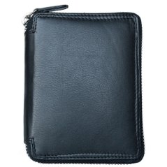 Kožená peněženka pánská celá dokola na kovový zip s ochranou dat (RFID)