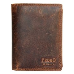Celá kožená peněženka Pedro na výšku z pevné hovězí kůže s ochranou dat na kartách (RFID)