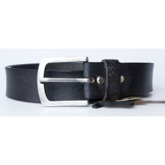 Pánský černý kožený opasek šířka 38 mm, dlouhý 125 cm (pro pas 110)