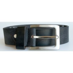 Pánsky čierny kožený opasok, šírka 38 mm, dĺžka 115 cm
