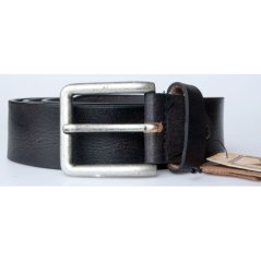 Pánský černý kožený opasek šířka 38 mm, dlélka 125 cm