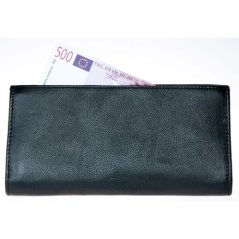 Kasírka - čierna klasická kasírka - peňaženka bez zapínania