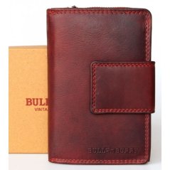 Celá kožená tmavočervená pevná priestranná peňaženka Bull Burry (RFID)