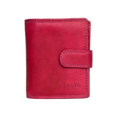 Celá kožená malá bytelná růžová peněženka Pedro s ochranou dat (RFID)