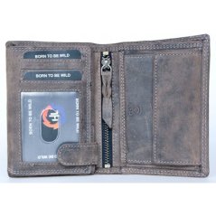 Pánská šedá kožená peněženka s traktorem RFID