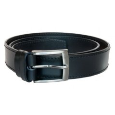 Pánský černý pravý kožený opasek šířka 38 mm, dlouhý 125 cm
