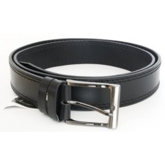 Pánský černý kožený opasek šířka 38 mm, délka 125 cm (pro pas 110)