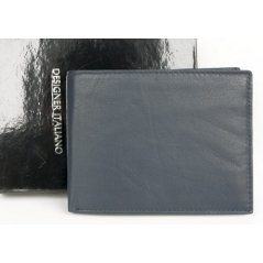 Tmavomodrá kožená peňaženka Designer Italiano