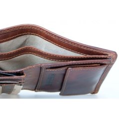 Celá kožená peněženka Bullburry z pevné hlazené hovězí kůže s ochranou dat (RFID)
