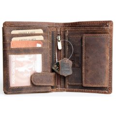 Celá kožená peňaženka s kamiónom, s ochranou dát (RFID)