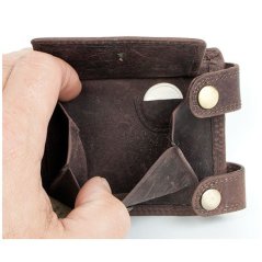 Kožená peněženka s orlem, s 45 cm dlouhým řetízkem a karabinou
