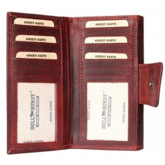 Celá kožená tmavočervená pevná peňaženka Bull Burry (RFID)