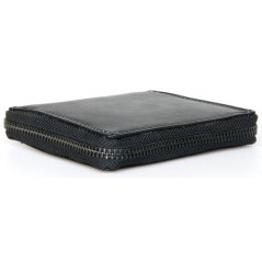 Kožená peňaženka celá dookola na čierny kovový zips bez priečinka na mince s ochranou údajov na kartách (RFID)