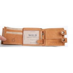 Celá kožená peněženka Wild s 50 cm dlouhým řetízkem a karabinou