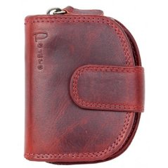 Malá červená celokožená peněženka s ochranou dat (RFID)