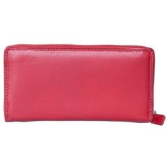 Červená peněženka celá na zip z měkké kůže s ochranou dat (RFID)