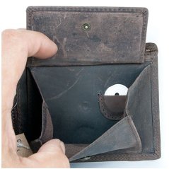 Celá kožená peňaženka z pevnej hovädzej kože s kamiónom (RFID)