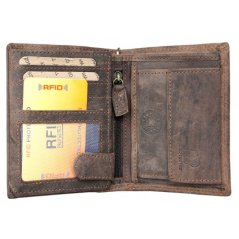 Kožená peněženka s kamionem s řetízkem, s ochranou dat na kartách (RFID)