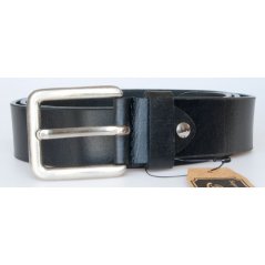 Černý hladký kožený opasek šířka 39 mm, délka 125 cm