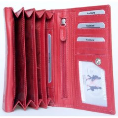 Červená velmi příjemná kožená peněženka HMT s ochranou dat (RFID)